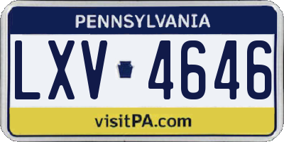PA license plate LXV4646