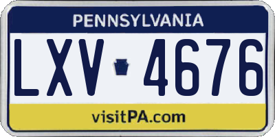 PA license plate LXV4676