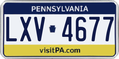 PA license plate LXV4677