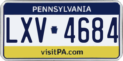 PA license plate LXV4684