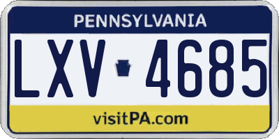PA license plate LXV4685