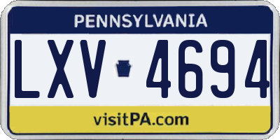 PA license plate LXV4694