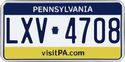 PA license plate LXV4708