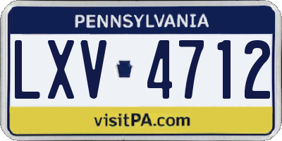 PA license plate LXV4712