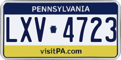 PA license plate LXV4723