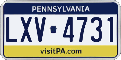 PA license plate LXV4731