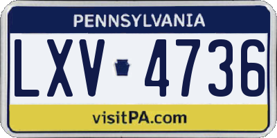 PA license plate LXV4736