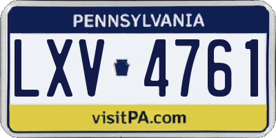 PA license plate LXV4761