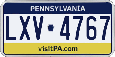 PA license plate LXV4767