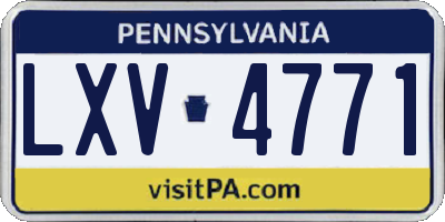 PA license plate LXV4771