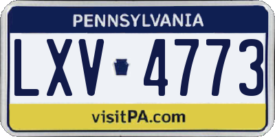 PA license plate LXV4773