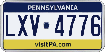 PA license plate LXV4776