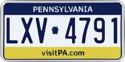 PA license plate LXV4791
