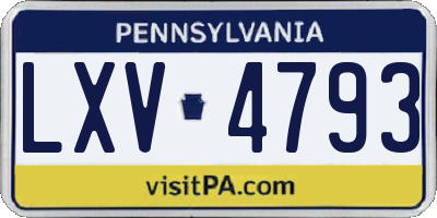 PA license plate LXV4793
