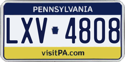 PA license plate LXV4808