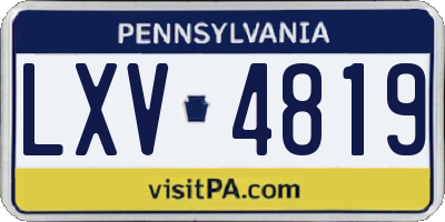 PA license plate LXV4819