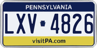PA license plate LXV4826