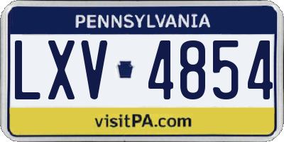 PA license plate LXV4854