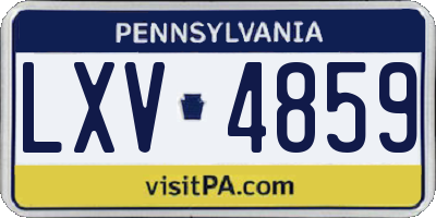 PA license plate LXV4859