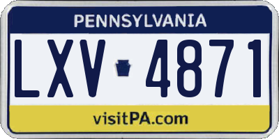 PA license plate LXV4871