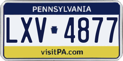 PA license plate LXV4877