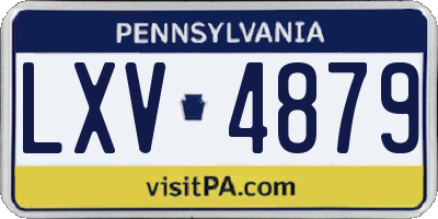 PA license plate LXV4879