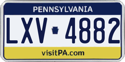 PA license plate LXV4882
