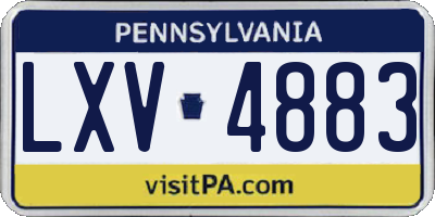 PA license plate LXV4883