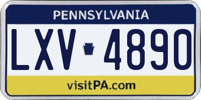 PA license plate LXV4890