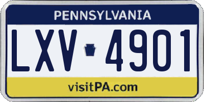 PA license plate LXV4901