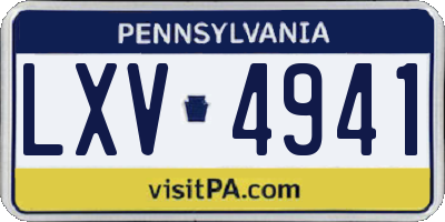 PA license plate LXV4941