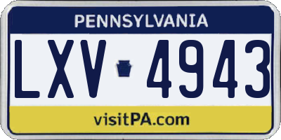 PA license plate LXV4943