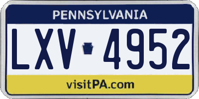 PA license plate LXV4952