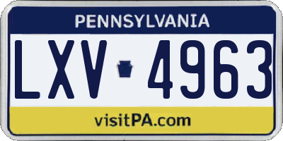 PA license plate LXV4963