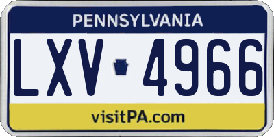 PA license plate LXV4966