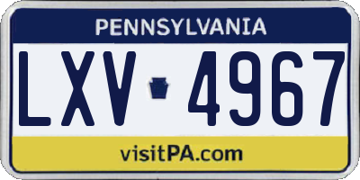 PA license plate LXV4967