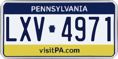 PA license plate LXV4971