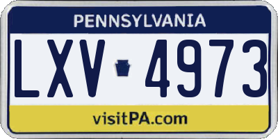 PA license plate LXV4973