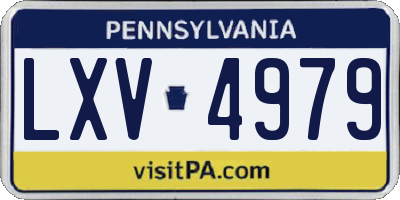 PA license plate LXV4979