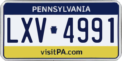 PA license plate LXV4991