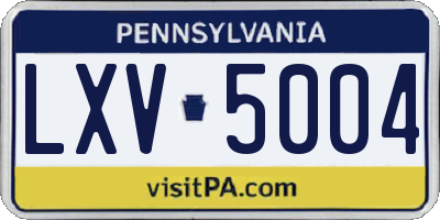 PA license plate LXV5004