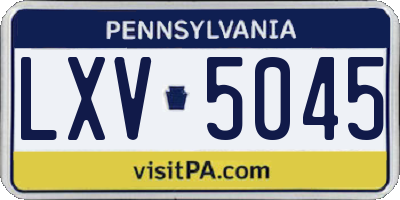 PA license plate LXV5045