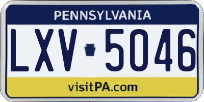 PA license plate LXV5046