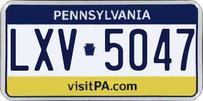 PA license plate LXV5047