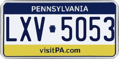 PA license plate LXV5053