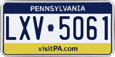 PA license plate LXV5061