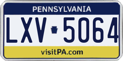 PA license plate LXV5064