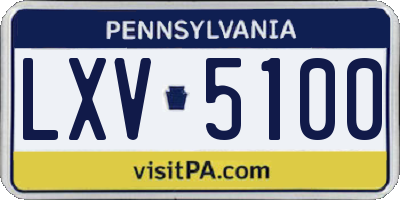 PA license plate LXV5100