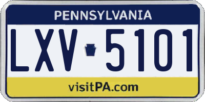 PA license plate LXV5101