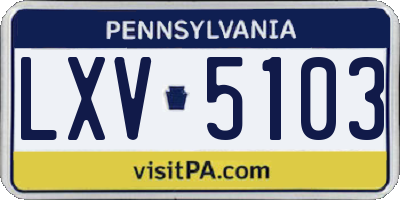 PA license plate LXV5103